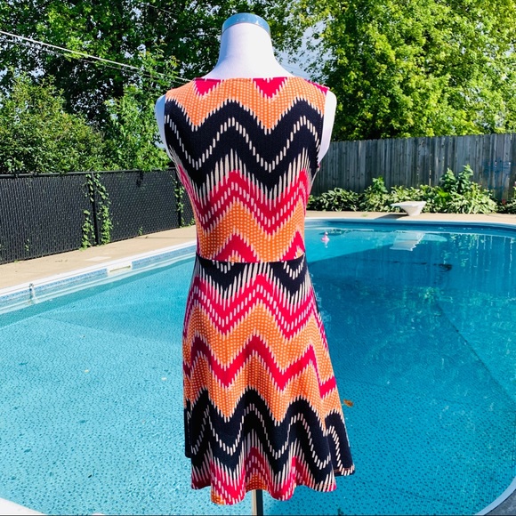 Vintage Havana Coral Fit & Flare Summer Mini Dress - Picture 3 of 7